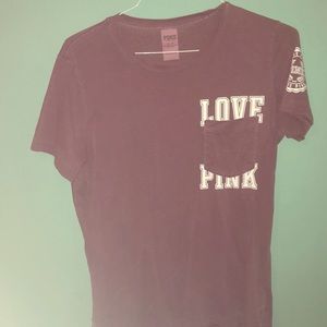 Maroon T shirt from PINK.